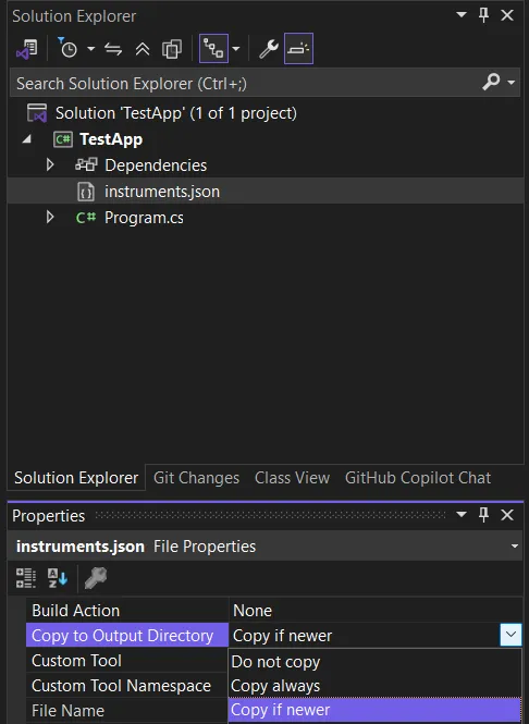 Copy to output directory
